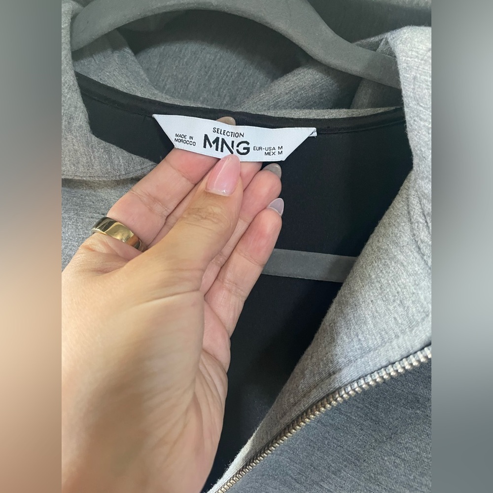 Mango Light Gray Zip-Up Jacket - image 2